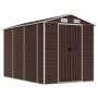 Brauner Gartenschuppen aus verzinktem Stahl, 191 x 300 x 198 cm von vidaXL, Schuppen - Ref: Foro24-3188266, Preis: 412,07 €, ...