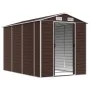 Brauner Gartenschuppen aus verzinktem Stahl, 191 x 300 x 198 cm von vidaXL, Schuppen - Ref: Foro24-3188266, Preis: 412,07 €, ...