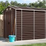 Brown galvanized steel garden shed 191x555x198 cm by vidaXL, Sheds - Ref: Foro24-3188269, Price: 762,13 €, Discount: %