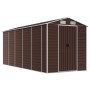 Cobertizo de jardín acero galvanizado marrón 191x470x198 cm de vidaXL, Cobertizos - Ref: Foro24-3188268, Precio: 658,40 €, De...