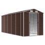 Cobertizo de jardín acero galvanizado marrón 191x470x198 cm de vidaXL, Cobertizos - Ref: Foro24-3188268, Precio: 658,40 €, De...