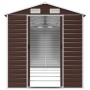 Cobertizo de jardín acero galvanizado marrón 191x470x198 cm de vidaXL, Cobertizos - Ref: Foro24-3188268, Precio: 658,40 €, De...