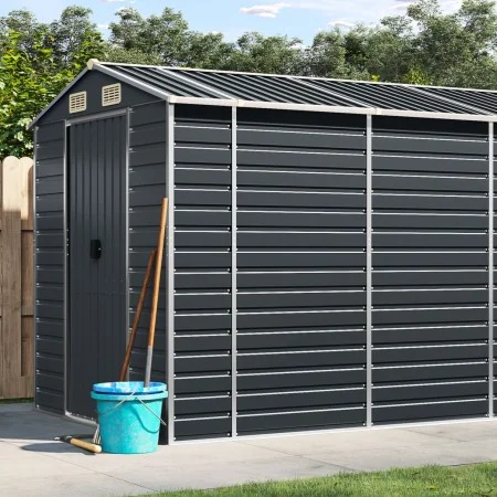 Garden shed anthracite galvanized steel 191x640x198 cm by vidaXL, Sheds - Ref: Foro24-3188259, Price: 987,00 €, Discount: %