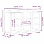 Banco para zapatos Negro 80 x 30 x 48 cm Madera contrachapada