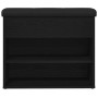 Banco para zapatos Negro 60 x 30 x 48 cm Madera contrachapada