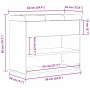 Banco para zapatos Negro 60 x 30 x 48 cm Madera contrachapada