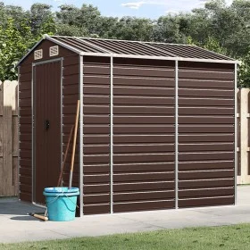Cobertizo de jardín acero galvanizado marrón 191x215x198 cm de vidaXL, Cobertizos - Ref: Foro24-3188265, Precio: 328,77 €, De...