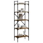 Bookcase with 5 shelves smoked oak wood 56x31.5x174 cm by vidaXL, Bookcases and shelves - Ref: Foro24-833345, Price: 62,02 €,...