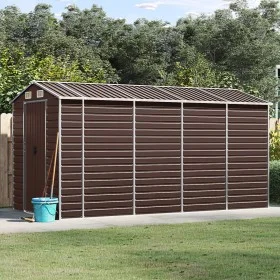 Gartenhaus aus braunem feuerverzinktem Stahl 191x385x198 cm von vidaXL, Schuppen - Ref: Foro24-3188267, Preis: 495,35 €, Raba...