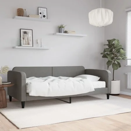 Sofa bed with dark gray fabric mattress 90x190 cm by vidaXL, Beds and slatted bases - Ref: Foro24-3196809, Price: 303,64 €, D...
