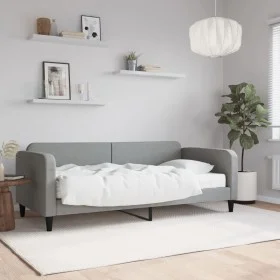 Sofa bed with light gray fabric mattress 90x190 cm by vidaXL, Beds and slatted bases - Ref: Foro24-3196808, Price: 308,08 €, ...
