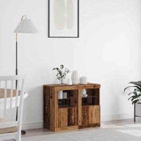 Armario auxiliar 2 pcs Madera vieja 41 x 37 x 67 cm en Taquillas y armarios de almacenamiento | Comprar online en Foro24