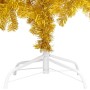 Árbol de Navidad preiluminado con luces y bolas dorado 150 cm