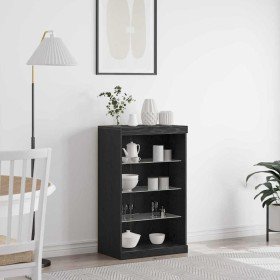 Vitrina Roble Negro 60.5 x 37 x 100 cm Madera contrachapada en Aparadores | Comprar online en Foro24