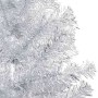 Árbol de Navidad preiluminado con luces y bolas plateado 120 cm