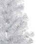 Árbol de Navidad preiluminado con luces y bolas plateado 180 cm