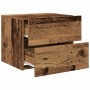 Armario de noche montado en la pared 2 pcs Madera vieja