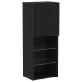 Mueble de TV Montado en la Pared Roble Negro 40,5 x 30 x 102 cm