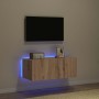 Mueble de TV Montado en la Pared Roble artisan 80 x 35 x 31 cm