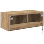 Mueble de TV Montado en la Pared Roble artisan 80 x 35 x 31 cm