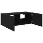 Mueble de TV Montado en la Pared Roble negro 80 x 35 x 31 cm