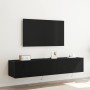 Mueble de TV Montado en la Pared Roble negro 80 x 35 x 31 cm