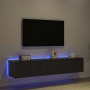 Mueble de TV Montado en la Pared Roble negro 80 x 35 x 31 cm