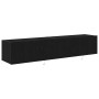 Mueble de TV Montado en la Pared Roble negro 80 x 35 x 31 cm