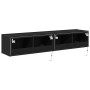 Mueble de TV Montado en la Pared Roble negro 80 x 35 x 31 cm
