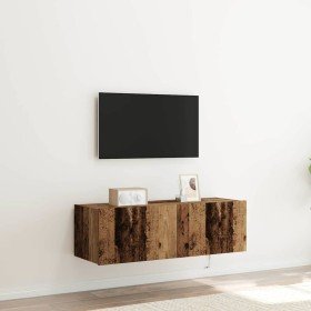 Mueble de TV Montado en la Pared 2 pcs Madera Vieja en Muebles TV | Comprar online en Foro24