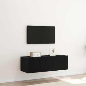 Mueble de TV Montado en la Pared 2 pcs Roble Negro en Muebles TV | Comprar online en Foro24