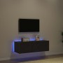Mueble de TV Montado en la Pared Roble negro 100 x 35 x 31 cm