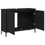 Mueble para lavabo de baño Roble negro 80 x 30 x 60 cm