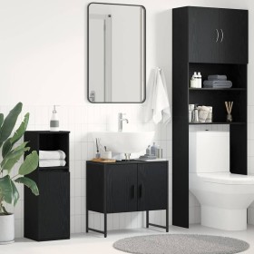Mueble para lavabo de baño Roble negro 60 x 30 x 60 cm