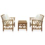 Muebles de jardín 3 piezas con cojines madera maciza de acacia de vidaXL, Conjuntos de jardín - Ref: Foro24-3057988, Precio: ...