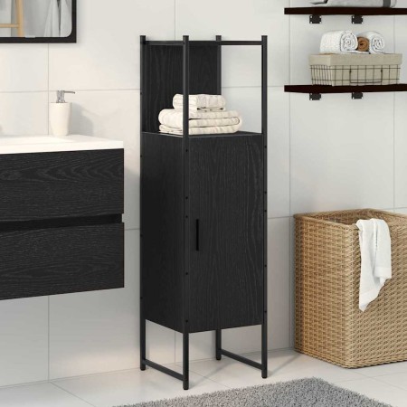 Gabinete de Baño con estante Roble negro 33 x 33 x 120.5 cm