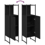 Gabinete de Baño con estante Roble negro 33 x 33 x 120.5 cm