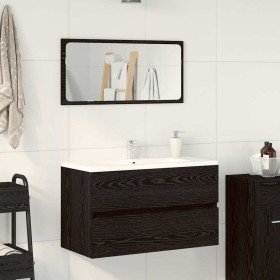 Juego de muebles de baño 2 pcs Roble Negro Madera contrachapada en Muebles de baño | Comprar online en Foro24