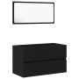 Conjunto de Muebles de Baño 2 pcs Roble Negro 80 x 38.5 x 45 cm
