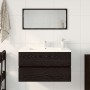 Conjunto de Muebles de Baño 2 pcs Roble Negro 80 x 38.5 x 45 cm