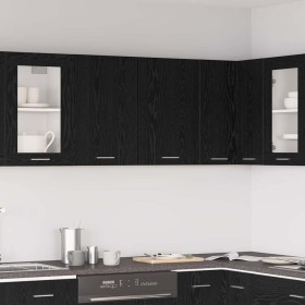 Mueble colgante con estante Roble negro 80 x 31 x 60 cm