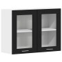Armario Colgante de Vidrio Roble negro 80 x 31 x 60 cm
