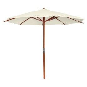 Sombrilla blanca arena 300x258 cm de vidaXL, Sombrillas - Ref: Foro24-40437, Precio: 95,59 €, Descuento: %