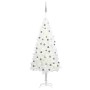 Árbol de Navidad preiluminado con luces y bolas blanco 180 cm