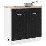 Mueble Bajo para Fregadero Roble Negro 80x46x81,5 cm Madera