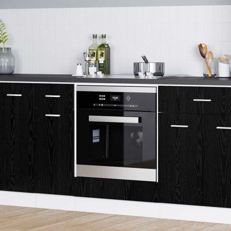 Mueble de horno Riga Roble negro 60 x 46 x 81,5 cm