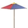 Picnic table and children's benches with multicolored wooden umbrella by vidaXL, Garden tables - Ref: Foro24-40773, Price: 91...