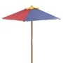 Picnic table and children's benches with multicolored wooden umbrella by vidaXL, Garden tables - Ref: Foro24-40773, Price: 89...