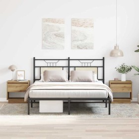 Mesita de Noche con cajón 2 pcs Roble artisan 45 x 34 x 44 cm