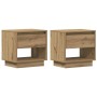Mesita de Noche con cajón 2 pcs Roble artisan 45 x 34 x 44 cm